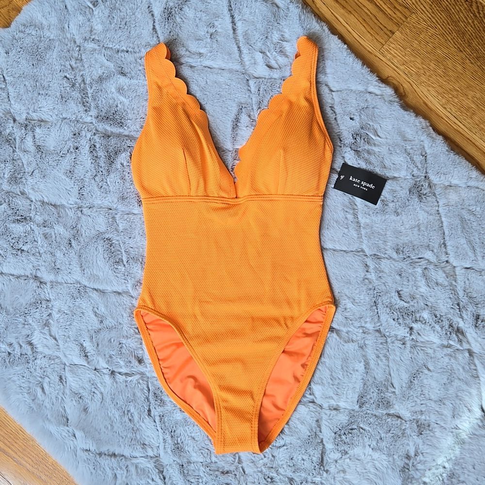 Kate Spade Orange One Piece Swimsuit, Women's Small, New With Tags